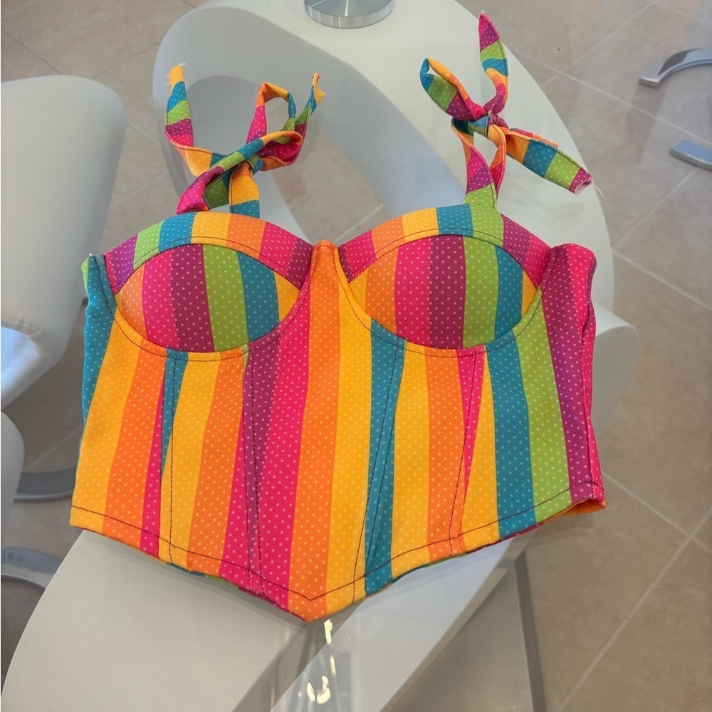 Colorful Striped Bustier Top ❤️❤️